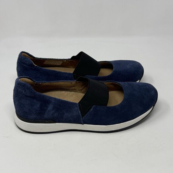 Vionic Cadee Loafers Womens 10 W Wide Blue Suede Mary Jane Slip On Shoes - Picture 3 of 16